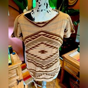 Vintage, Gorgeous Ralph Lauren Short Sleeve Aztec Knit Sweater Sz Petite Sm!